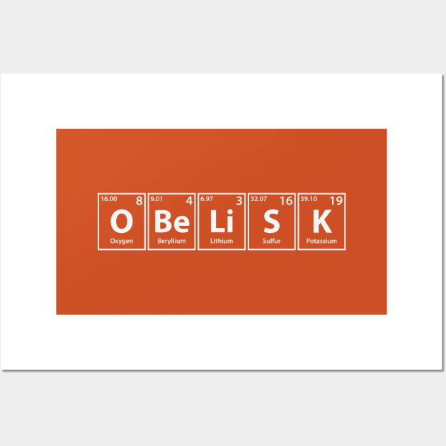 Obelisk (O-Be-Li-S-K) Periodic Elements Spelling Wall Art by cerebrands